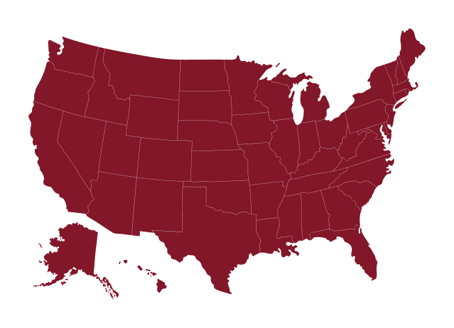 US Map red